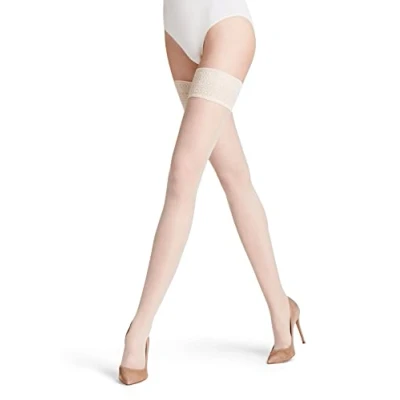 Abbildung von FALKE Damen Stay Ups Seidenglatt 15 DEN W STU transparent einfarbig 1 Paar, Weiß (Champagne 2579), M