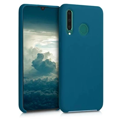 Abbildung von kwmobile Hülle kompatibel mit Huawei P30 Lite Silikon Handy Case Handyhülle weiche Oberfläche kabelloses Laden Petrol matt