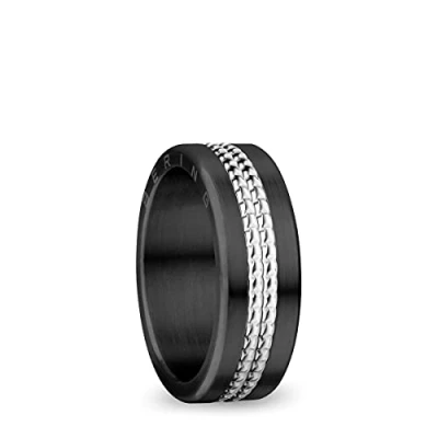 Abbildung von BERING Austauschbar Ringkombination für Damen in Schwarz &amp; Silber mit einzigartigem Twist Change System, Colorado