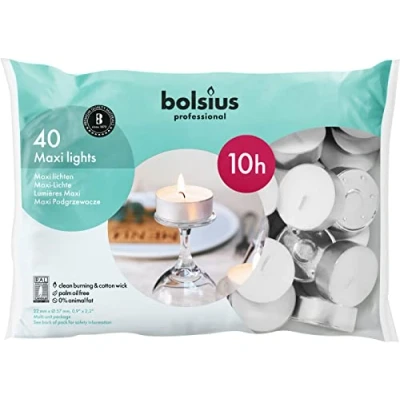 Abbildung von Kerze groß Brenndauer 10 Stunden Weiß, 40 Stück/ps (40 Stück)