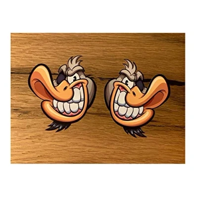 Abbildung von 24/7stickers #688 / 2X Ente Aufkleber je 9x7,5cm Racing Biker Motorrad Sticker Tank Oldtimer Oldschool Vintage Custom Bike