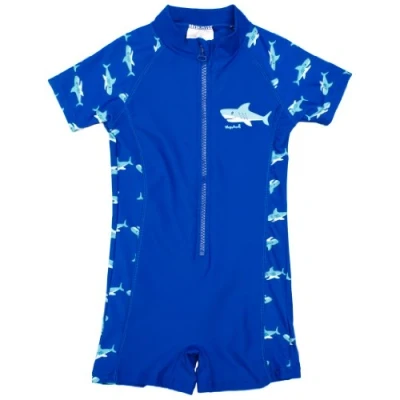 Abbildung von Playshoes UV Schutz Einteiler Unisex Kinder Badeanzug Schwimmanzug Badebekleidung, Hai, 122/128