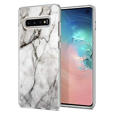Abbildung von Verco Handyhülle für Samsung S10 Case, Premium Muster Handy Cover Galaxy Hülle weiches Flexibles TPU Marmor
