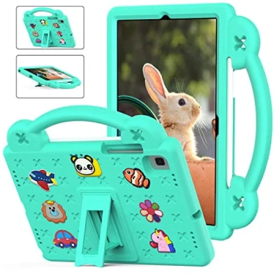 Abbildung von Kinder Hülle für Samsung Galaxy Tab S6 T860 10.5 Zoll (2019), DIY Karton Puppe Eva Leichte Stoßfeste Griff mit Standfuß, Dauerhaft Kids Schutzhülle, Grün