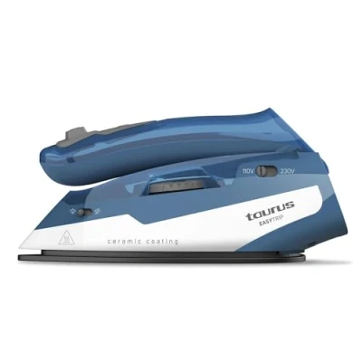 Abbildung von Taurus EasyTrip, Trocken &amp; Dampfbügeleisen, Keramik Bügelsohle, 1,9 m, 40 g/min, Blau, Weiß, 10 g/min