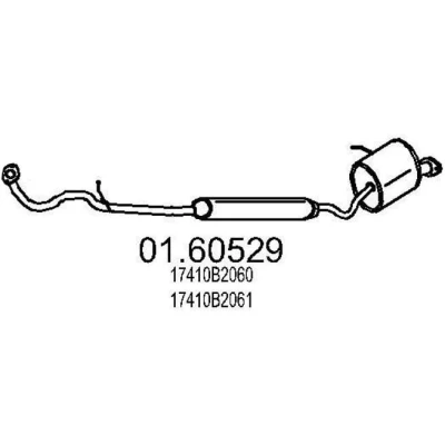 Abbildung von MTS 01.60529 Endschalldämpfer 2460 DAIHATSU: Cuore 6, Trevis