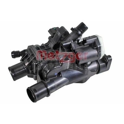 Abbildung von METZGER 4006504 Kühlwasserthermostat mit Dichtung Sensor Kunststoff Zylinderkopf FORD: FOCUS 3, Mondeo 5 Kombi, 3 Turnier, PEUGEOT: 5008 II