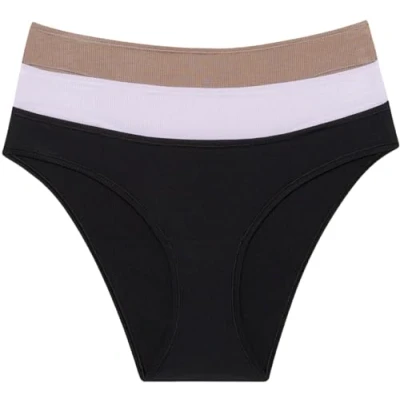Abbildung von Calvin Klein Underwear 3 PACK Ideal Slip, Damen, Größe: Small, Black lavender blue cavern stone
