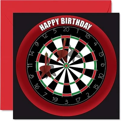 Abbildung von Stuff4 Lustige Geburtstagskarte zum 49. Geburtstag für Männer und Frauen Dartscheibe Happy Birthday Karte Vater, Mutter, Bruder, Schwester, Großvater, Oma, Onkel, Tante, 145 mm x mm,