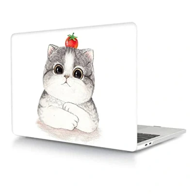 Abbildung von Hülle Kompatibel mit Neues MacBook Air 13 Zoll 2020 2019 2018 Freisetzung A1932 A2179 A2337 M1 Retina Display and Touch ID, Plastik Schützend Hartschale Snap Case, Katze