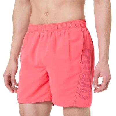 Abbildung von arena Men&#039;s Fundamentals Logo Boxer R Swim Trunks, Calypso Coral Dark Purple, L
