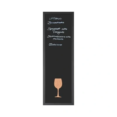 Abbildung von Bi Office, Kombi Memo und Blackboard Back2Chalk Vino, Kreidetafel mit Schwarz Matt MDF Rahmen, 20x60cm