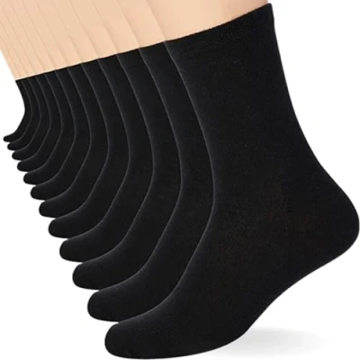 Abbildung von FM London Unisex Schulsocken für Kinder, atmungsaktiv, strapazierfähig, bequeme Passform, 12er Pack