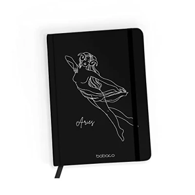 Abbildung von ERT GROUP Original und offiziell lizenziert von Babaco Notizbuch, Muster Zodiac Woman 001 black, mit kariertem Papier, A5