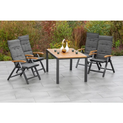 Abbildung von MERXX Garten Essgruppe &quot;Tilos&quot;, (5 tlg.), 4 Klappsessel mit ausziehbarem Tisch