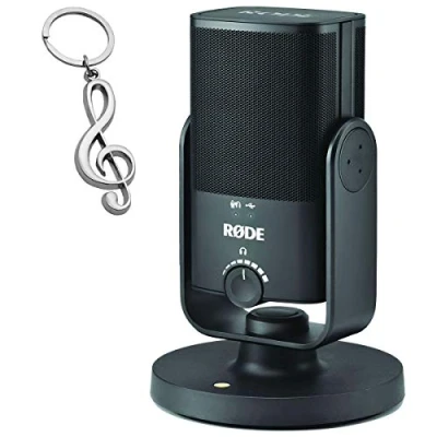 Abbildung von Rode NT USB Mini Mikrofon + keepdrum Notenschlüssel Anhänger