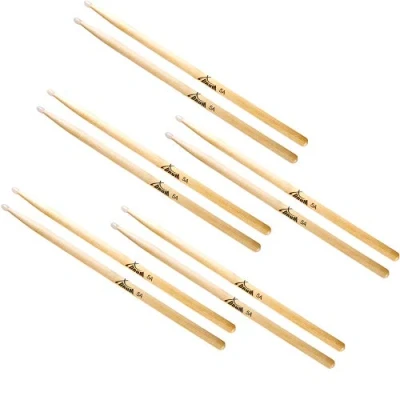 Abbildung von 5 Paar XDrum Schlagzeug Sticks 5A Nylon Tip (tropfenförmiger Nylonkopf, Länge: ca. 405 mm)