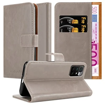 Abbildung von Cadorabo Hülle kompatibel mit Xiaomi RedMi 10 aus Premium Kunst Leder Flip Klappbare Stoßfeste Magnetische [Standfunktion] [Kartenfächern] Cover für Tasche in Braun