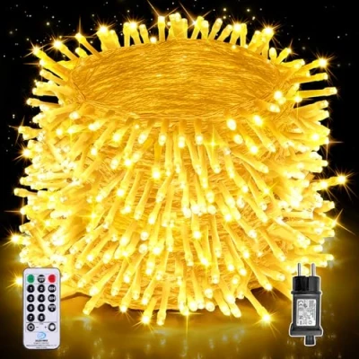 Abbildung von Auriostar Lichterkette Außen 80m 800LED Weihnachtsbaum Outdoor Innen 8 Modi mit Fernbedienung Timer, IP44 Wasserdicht Strom Warmweiß für Weihnachten Party Garten Hochzeit