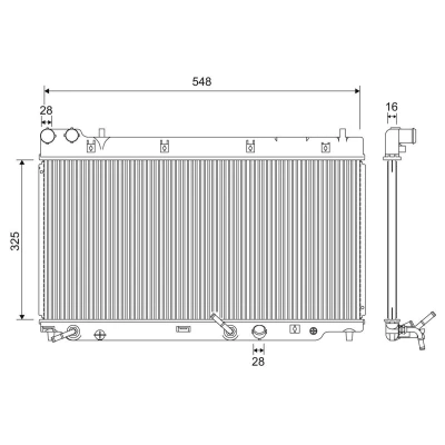 Abbildung von VALEO 701210 Kühler, Motorkühlung Aluminium 326mm 658mm 16mm HONDA: Jazz 2 Schrägheck, 3 Schrägheck