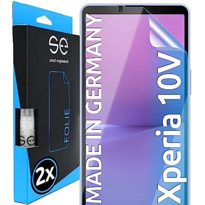 Abbildung von S.E für Sony Xperia 10V Schutzfolie 2x Folien im SET aus Deutschland, Folie TPU Technologie, kinderleichte Anwendung, blasenfrei, als Alternative Schutzglas