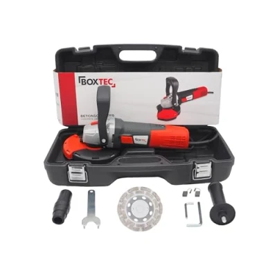Abbildung von BOXTEC Winkelschleifer Betonschleifer 125 mm Sanierungsfräse 1.400W, Set mit Koffer