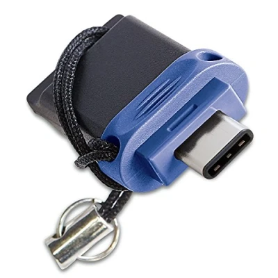 Abbildung von Verbatim Store &#039;n&#039; Go Dual USB Stick, 3.2 Gen 1 &amp; C, 64GB, 2 in Speicherstick, C/USB A, externer Speicher für Smartphone Laptop Notebook Co, Datenstick, blau/schwarz