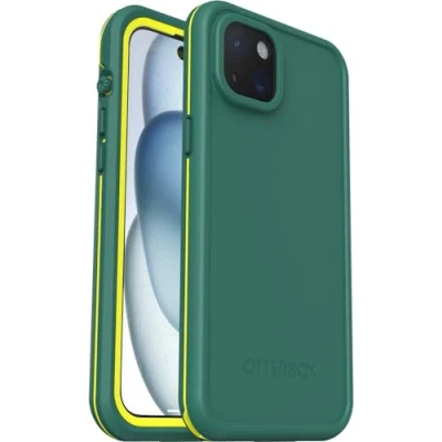 Abbildung von OtterBox Fre Hülle für iPhone 15 Plus MagSafe, Wasserdicht (IP68), stoßfest, schmutzabweisend, schlanke mit integriertem Displayschutz, 5X getestet nach Militärstandard, Grün
