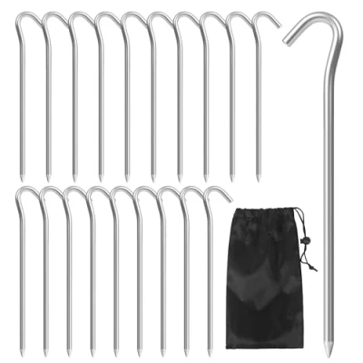 Abbildung von 20 Stück Zeltheringe, 18cm Heringe Erdnägel Stabil, Camping Häringe für Zelte, Gartenarbeit, Vorzelte, Camping, Angeln, Ställe und Diverse gehärtete Oberflächen (Silber)