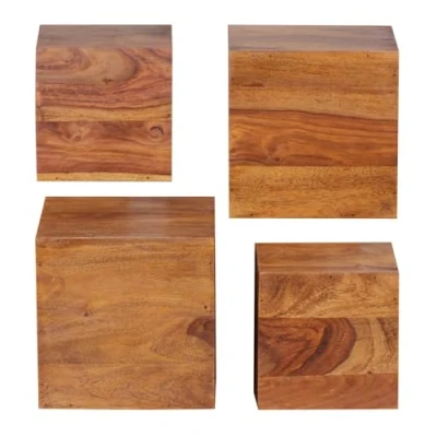 Abbildung von Sheesham Massivholz Wandregal 4er Set Wandboard 25 cm und 20 Neu