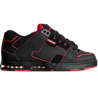 Abbildung von Globe Sabre Skateschuh, Herren, Größe: 44, Black/red/mosaic Leder und lederimitat