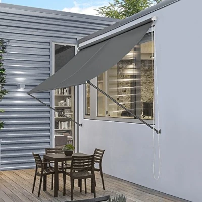 Abbildung von pro.tec Markise &#039;Malaga&#039; 300 x 120 cm Grau Witterungsbeständig Sonnenschutz Beschattung Terrasse Garten