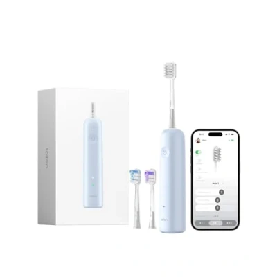 Abbildung von Laifen Wave elektrische Zahnbürste, Oszillation &amp; Vibration Schallzahnbürste für Erwachsene mit 3 Bürstenköpfen, IPX7 wasserdicht magnetisch wiederaufladbar Reisezahnbürste (ABS Blau)