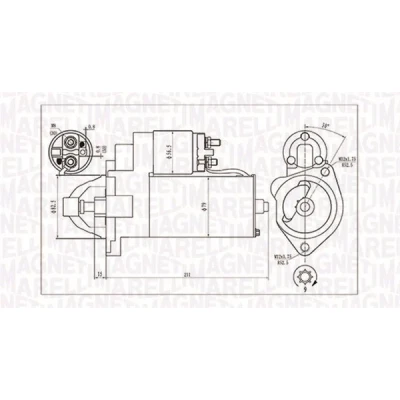 Abbildung von MAGNETI MARELLI 063720624010 Anlasser 12 1,7 9 SKODA: Superb I Limousine, AUDI: A4 B7 Avant, B6 B5 Limousine