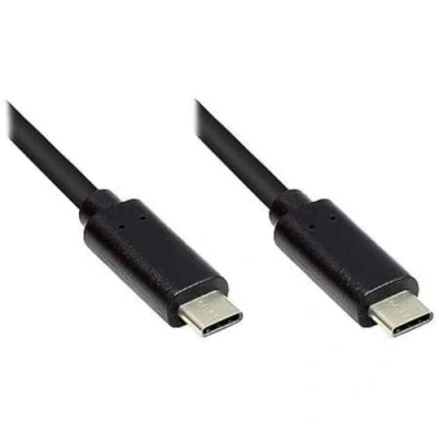 Abbildung von Good Connections Lade und Datenkabel USB 3.1 (Gen.1) C Stecker beidseitig KUPFERLEITER, Doppelschirmung, 5 Gbps Datenübertragung schwarz 1 m
