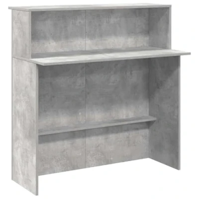 Abbildung von vidaXL Empfangstheke, Empfangstheke Betongrau 100x50x103,5 cm Holzwerkstoff