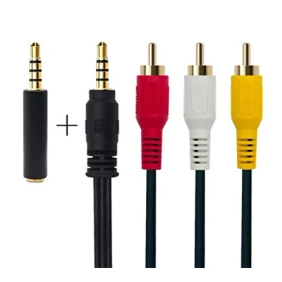 Abbildung von QiCheng&amp;LYS 3rca Kabel Auf Av, Av Camcorder Video Adapter 3,5 mm Aux for Smartphones MP3 Tablet Speakers, Home Theater