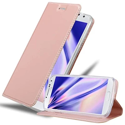 Abbildung von Cadorabo Hülle kompatibel mit Samsung Galaxy S4 aus Premium Kunst Leder Flip Klappbare Stoßfeste Magnetische [Standfunktion] [Kartenfächern] Cover für Tasche in Rosa