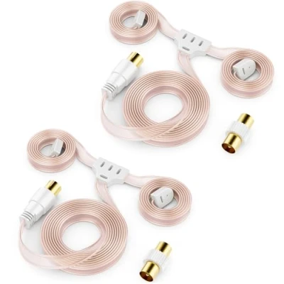 Abbildung von deleyCON 2 Stück FM AM UKW Radio Antenne Dipol Wurfantenne Zimmerantenne 75 Ohm Koax Anschluss HiFi Receiver Stereo Anlage Tuner Radioantenne
