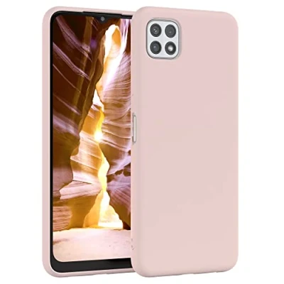 Abbildung von EAZY CASE Premium Silikon Handyhülle kompatibel mit Samsung Galaxy A22 5G, Slimcover Kameraschutz und Innenfutter, Silikonhülle, Schutzhülle, Bumper, Handy Case, Hülle, Softcase, Altrosa, Rosa