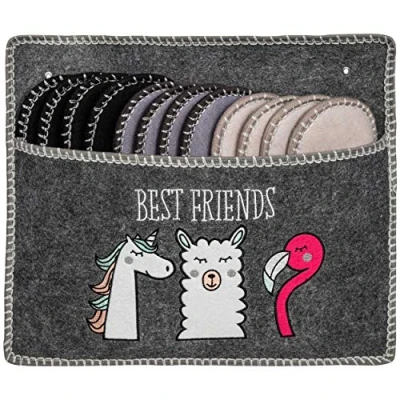 Abbildung von ONVAYA ABS Gästepantoffel, Llama, 6er Set, Antirutsch Sohle, Pantoffel (Packung, 6 tlg., Set) Sohle Hausschuhe Filzpantoffel