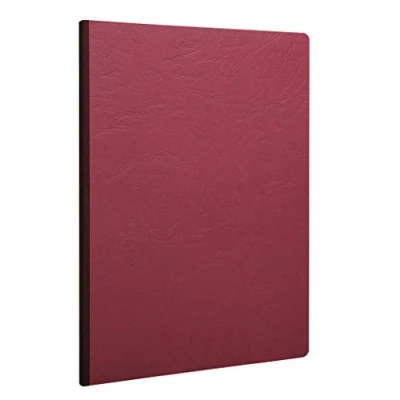 Abbildung von Clairefontaine 791462C Notizbuch / Kladde Age Bag DIN A4 21x29,7 cm, liniert, 96 Blatt, 90g, geleimt mit Lederstruktur, bedruckten Vorsatzblättern, Rot, 1 Stück
