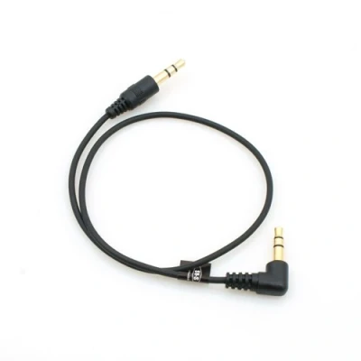 Abbildung von System S 3 poliges 2 x 3.5 mm Klinke auf Audio Stereo AUX Headset Kabel Verlängerung mit 90 Winkelstecker grad gewinkelt 30 cm