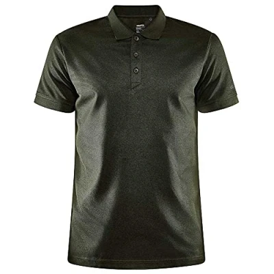Abbildung von Craft CORE Unify Polo Shirt Poloshirt Herren S Woods Melange Funktionelles Recyclingpolyester sehr guter Feuchtigkeitstransport Quick Dry Kurzarm Trainingsshirt