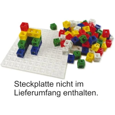 Abbildung von Mathematik mit Steckwürfeln, Steckwürfel, allseitig steckbar: Für den Mathematikunterricht in der Grundschule. 100 Steckwürfel 5 Farben