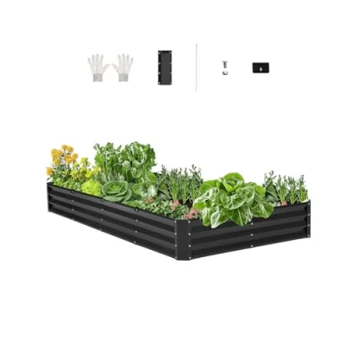 Abbildung von VEVOR Hochbeet Pflanzbeet Gemüsebeet Pflanzkasten 2395x1200x280mm Dunkelgrau