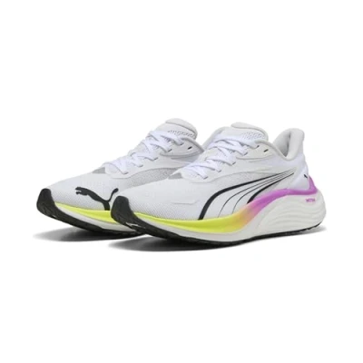 Abbildung von Puma Electrify Nitro 4 Sneaker low, Damen, Größe: 37.5, White/yellow alert/pure magenta Textil