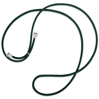 Abbildung von mtb more energy® Ersatz Band für Handykette dunkelgrün inklusive Endkappen (Silber) hochwertige Austausch Kordel Seil Kette