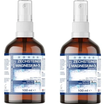 Abbildung von 2x 100ml Magnesiumöl Sprühflasche Spray Höchste Qualität (31%) 100% Zechstein Haut Massage Sport &amp; Muskel Entspannung