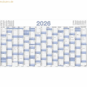 Abbildung von Zettler Plakatkalender 917 140x77cm 15 Monate gerollt VE=5 Stück 2026